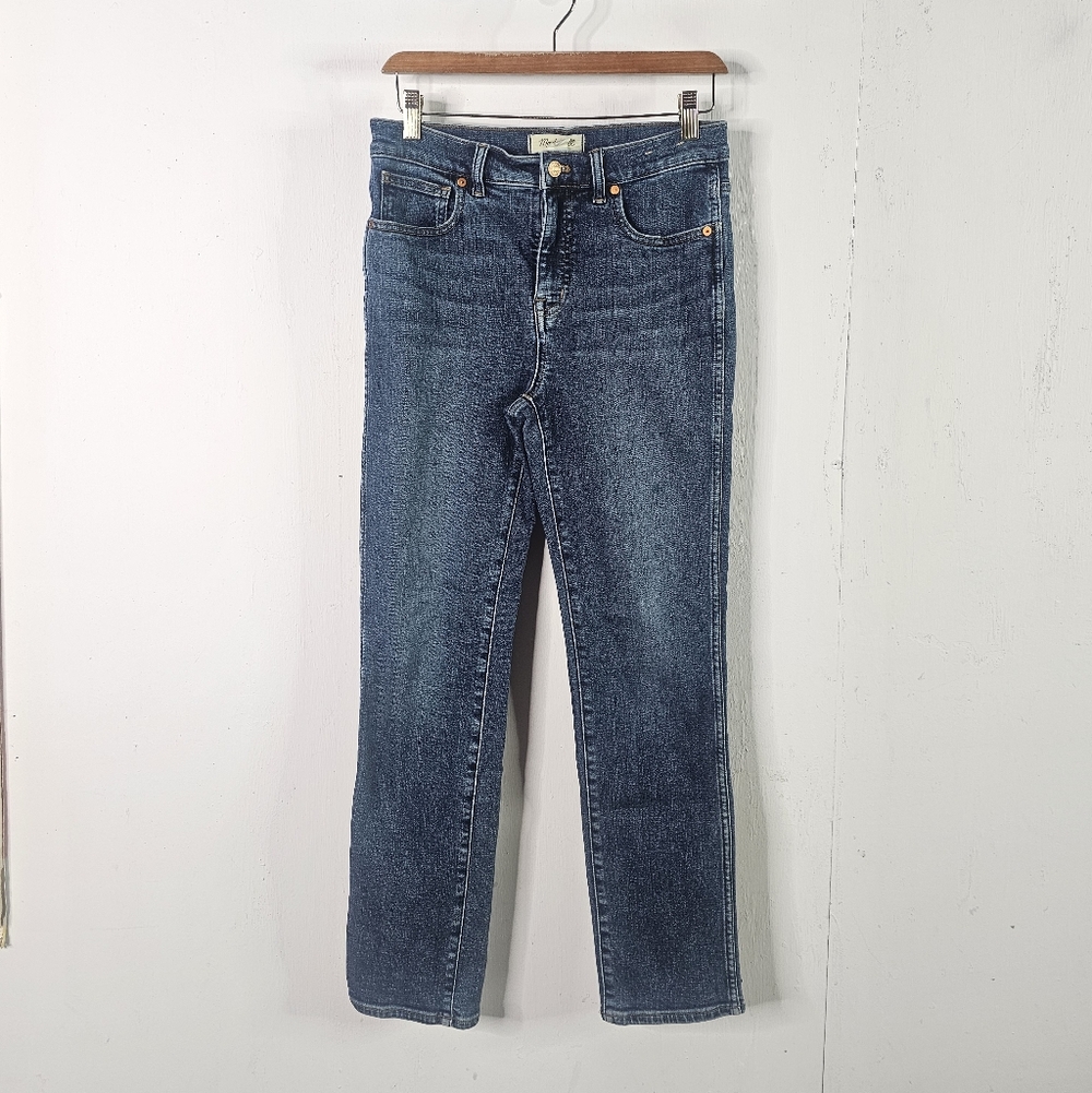 Madewell Sizs 28 Dark Blue Zip Fly Stovepipe Stretch Skinny Jeans High Waist